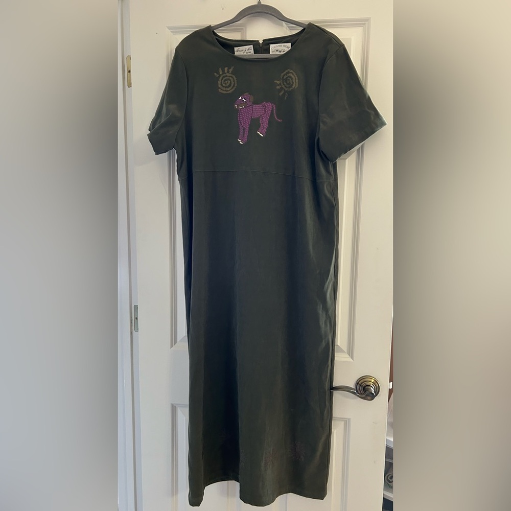 Vintage Country Wear Casuals Lorrie G Star Short Sleeve Maxi Dress